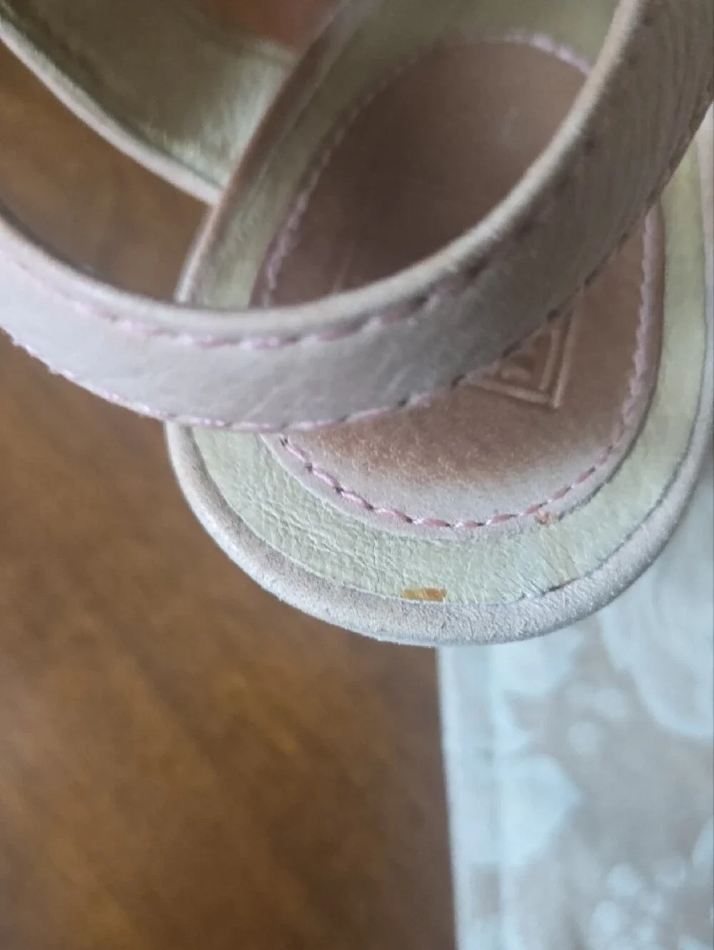 Frye Blush Pink Leather Wedge Sandals